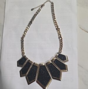 Aldo Black and Gold Geometric Necklace